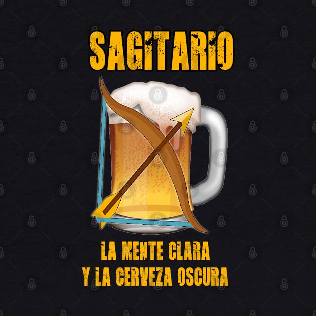 Fun design for lovers of beer and good liquor. Sagittarius sign by Cervezas del Zodiaco